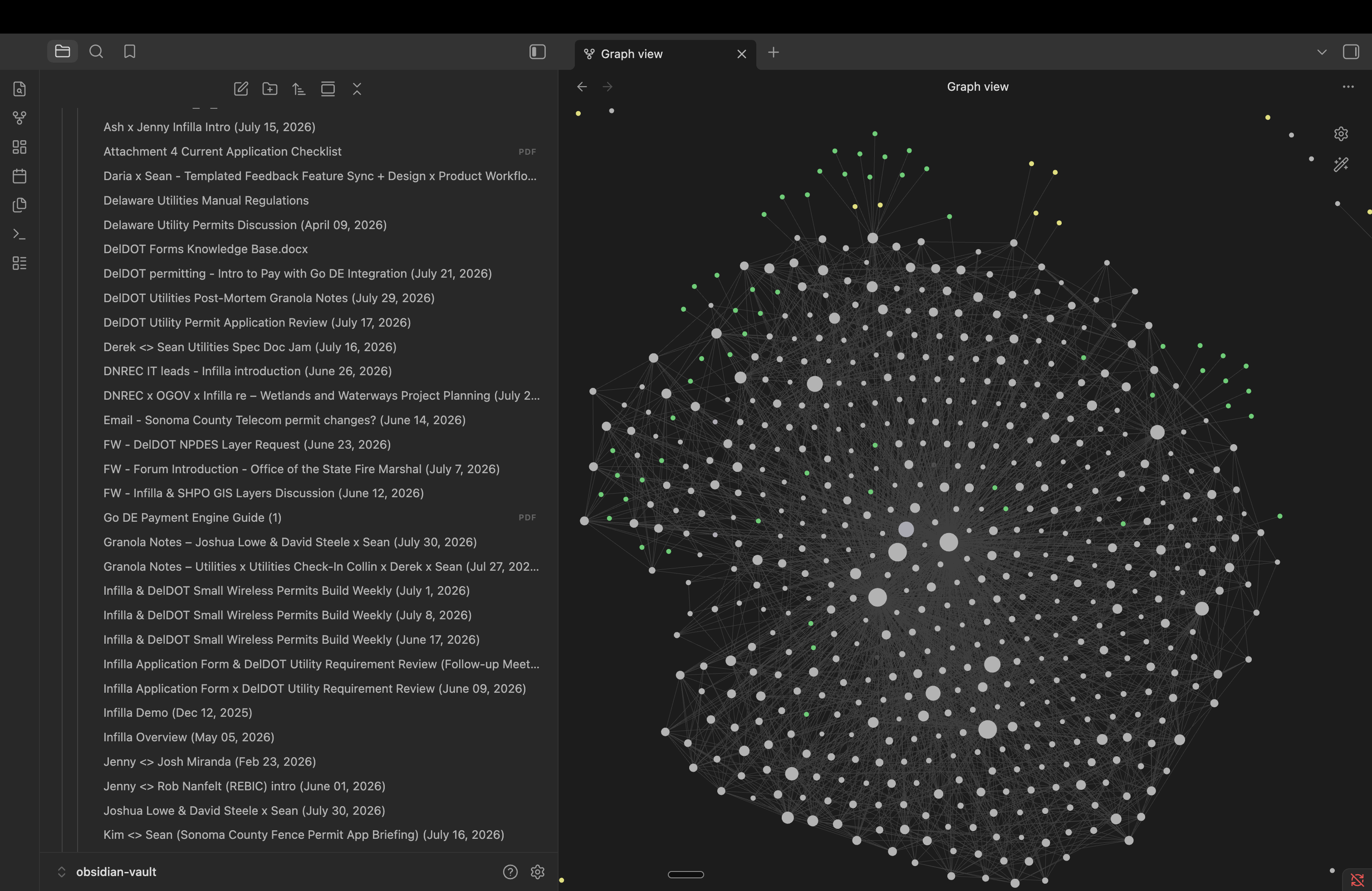Decision 3: the second brain in Obsidian, with the linter and its connections to Notion, Linear, Figma, GitHub, Attio, and Granola.