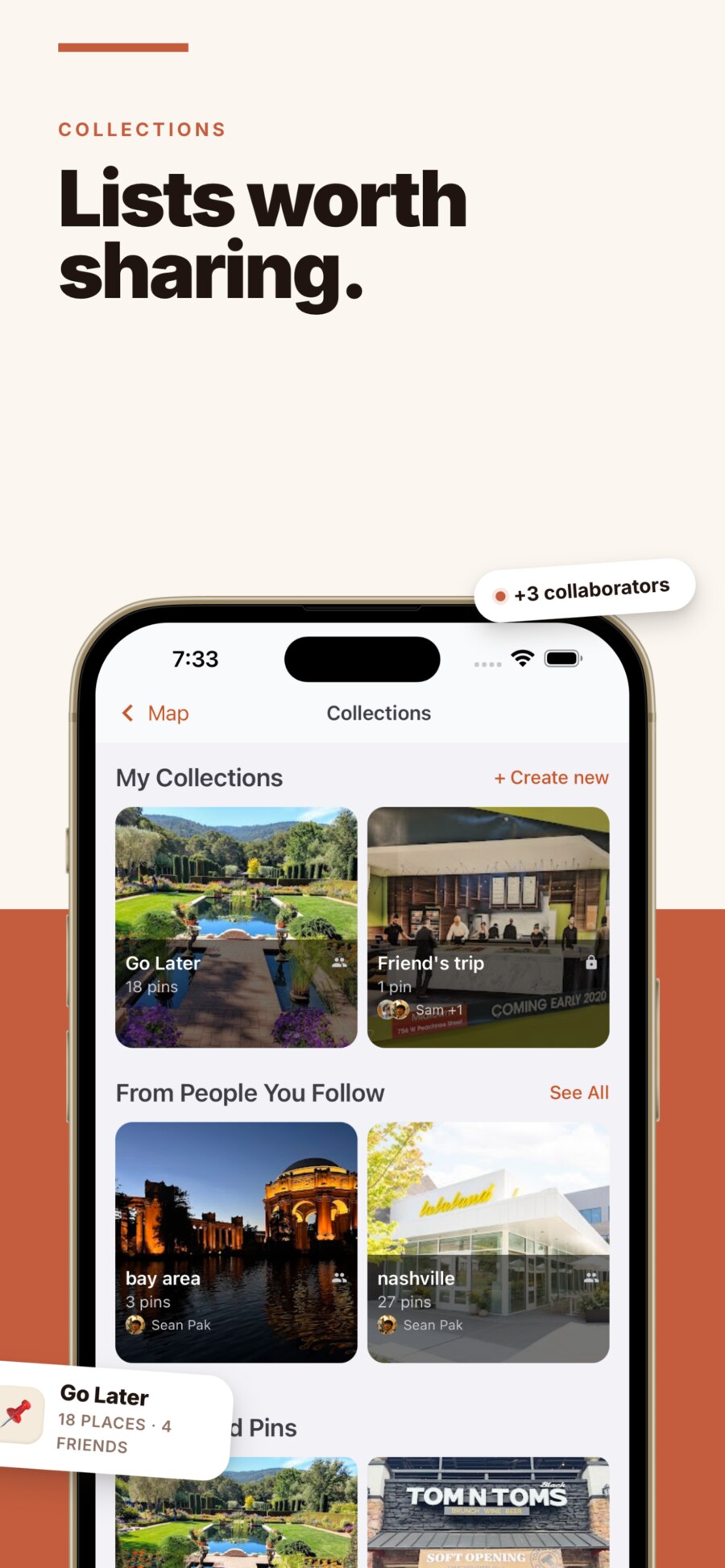Pingo App Store screenshot: shared collections.